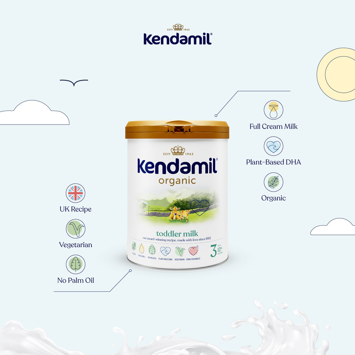 Kendamil Organic Toddler Milk Powder (12 - 36 months) 800g