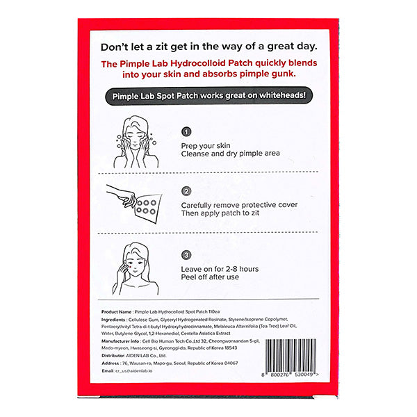 Pimple Lab Invisible Hydrocolloid Spot Patch / Pimple Patch (110 Patches)