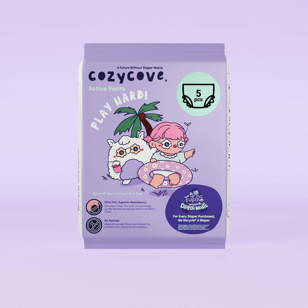 Cozycove Play Hard Travel Pack Active Pants Diapers