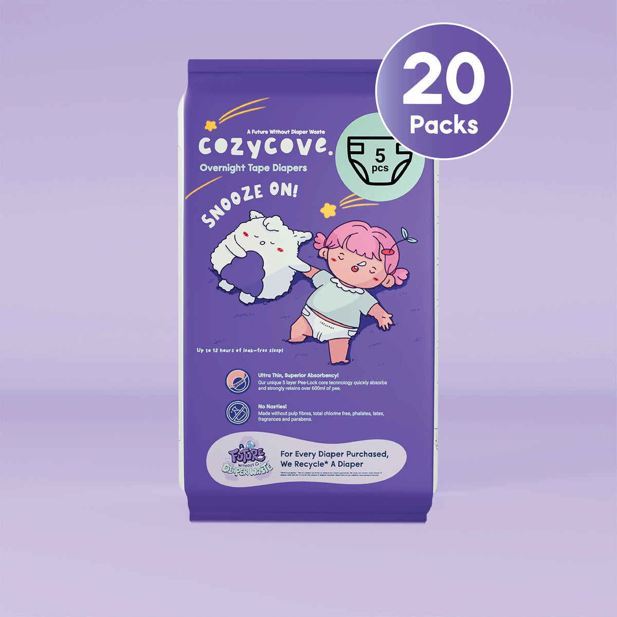 Cozycove Travel Pack Overnight Tape Diapers (Copy)